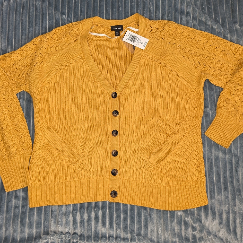 Torrid Mustard Button-Up Cardigan